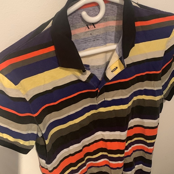 Stellar Armani Exchange Colourful Striped Cotton Polo SZ Small - Picture 3 of 9